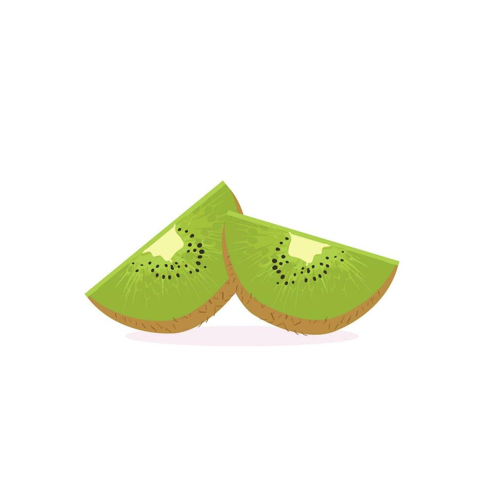 Kiwi frutta icona impostato vettore design. maturo totale Kiwi frutta e metà Kiwi frutta isolato su bianca sfondo. Cinese uva spina metà attraversare sezione piatto colore vettore icona per cibo applicazioni e siti web