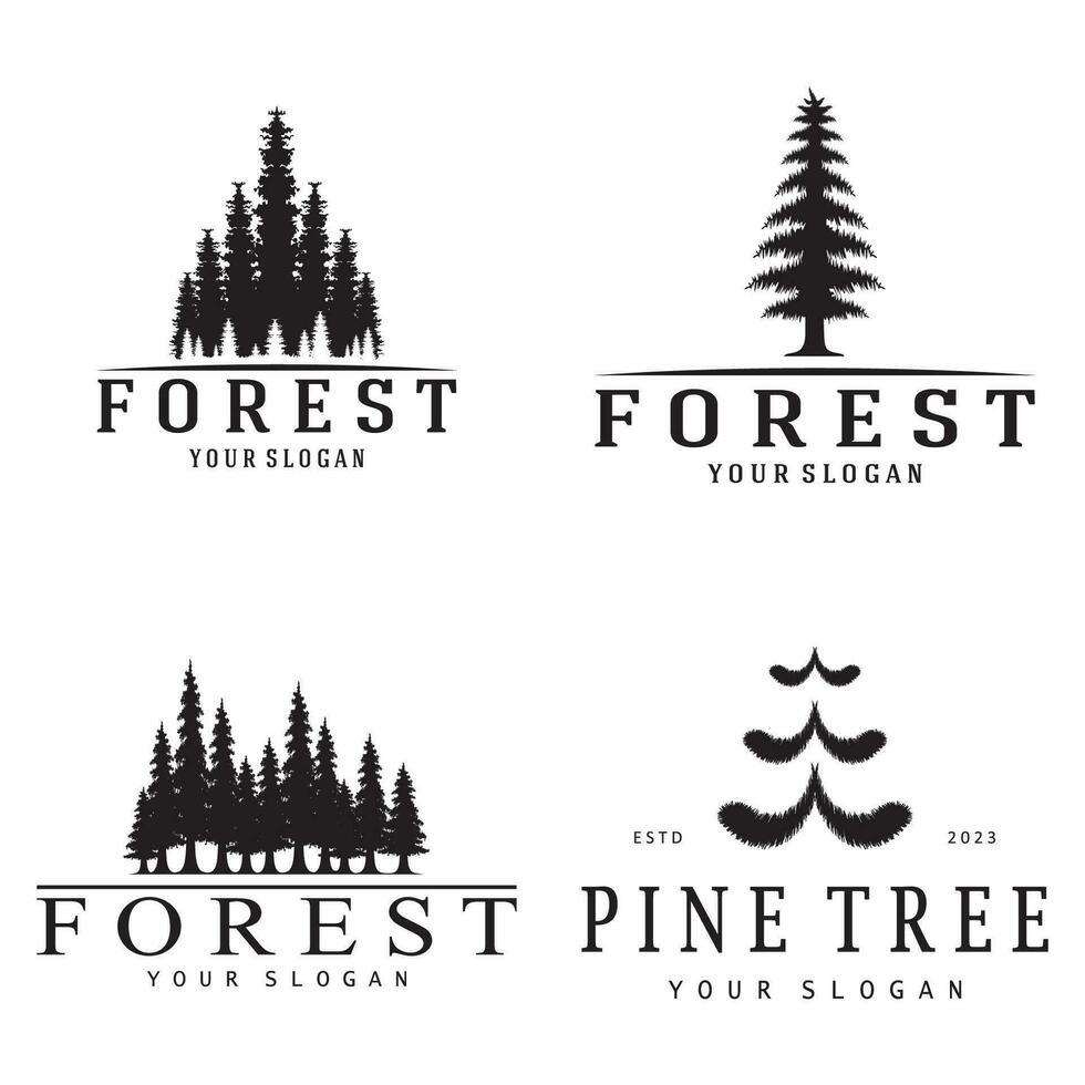 semplice pino o abete albero logo,sempreverde.per pino foresta, avventurieri, campeggio, natura, distintivi e affari.vettore vettore