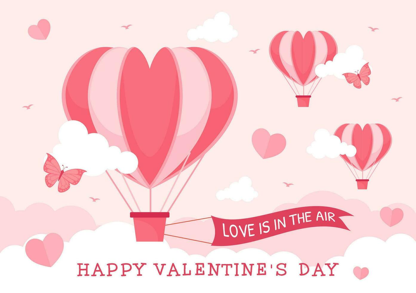 contento San Valentino giorno vettore illustrazione su febbraio 14 con cuore o amore per coppia affetto nel piatto San Valentino vacanza cartone animato rosa sfondo