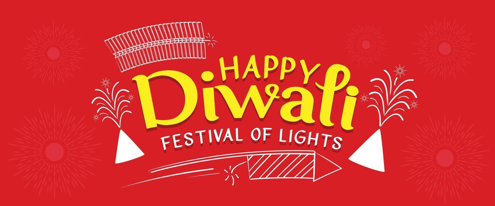 felice diwali augura un disegno vettoriale tipografico per il download gratuito