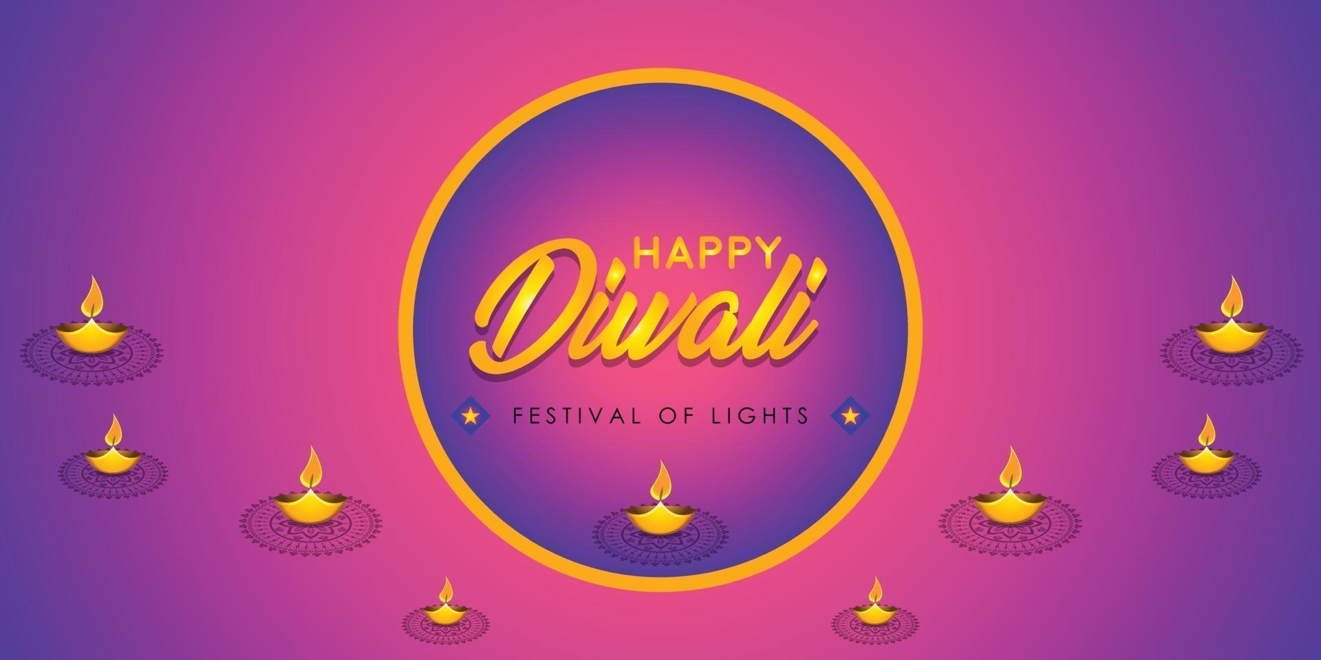 felice design di banner diwali per il download gratuito vettore