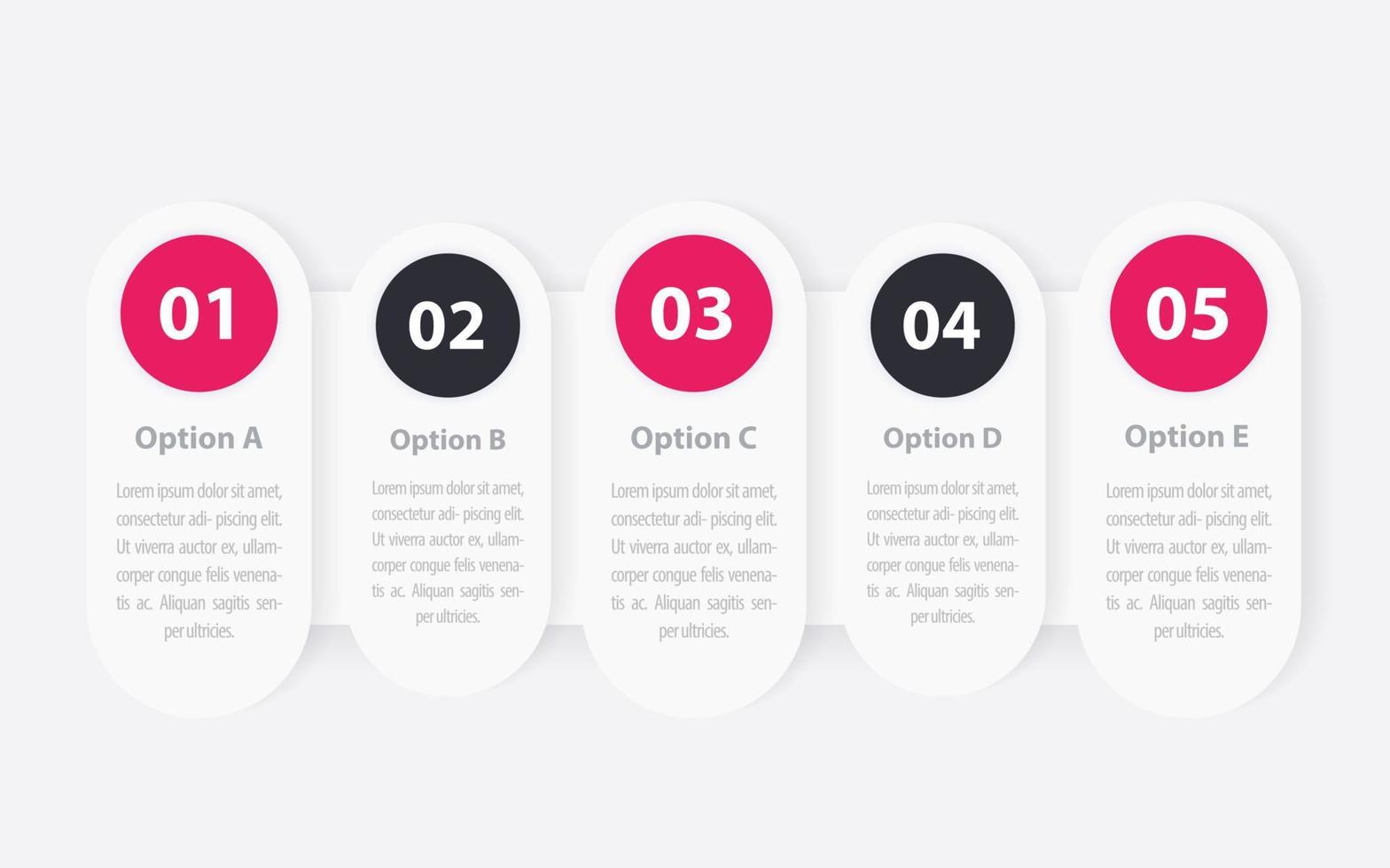 1, 2, 3, 4, 5 passaggi, infografica aziendale, cronologia vettore