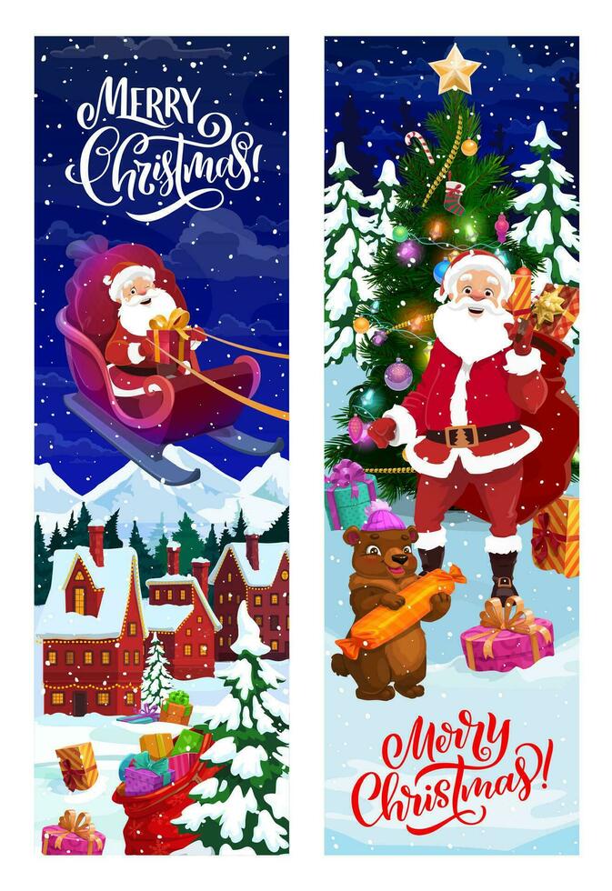 Natale banner con Santa claus, vettore carte