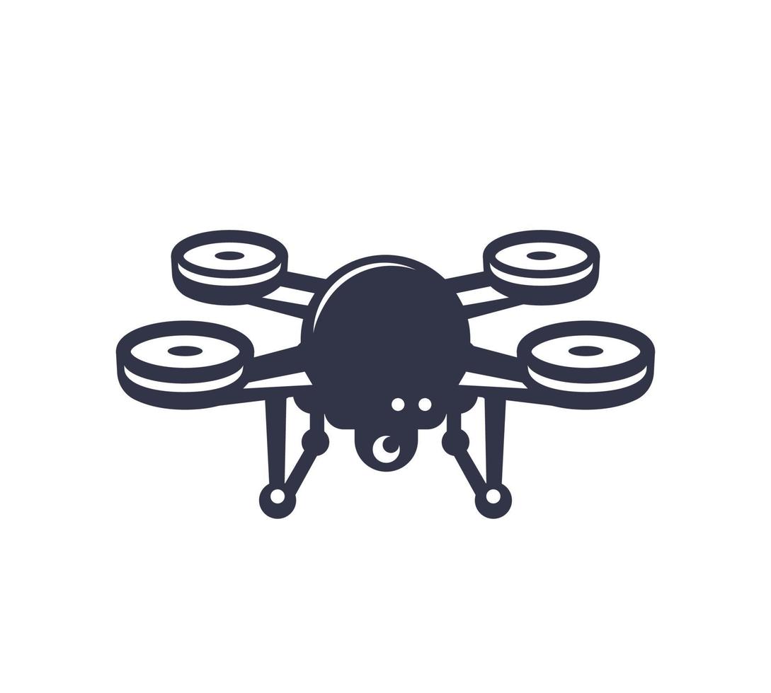 icona del drone su bianco vettore