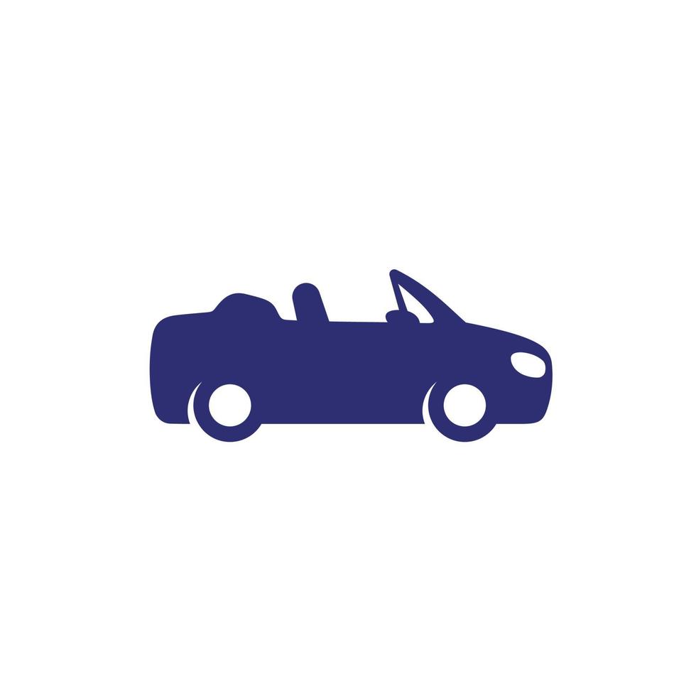 icona dell'auto cabriolet su bianco vettore