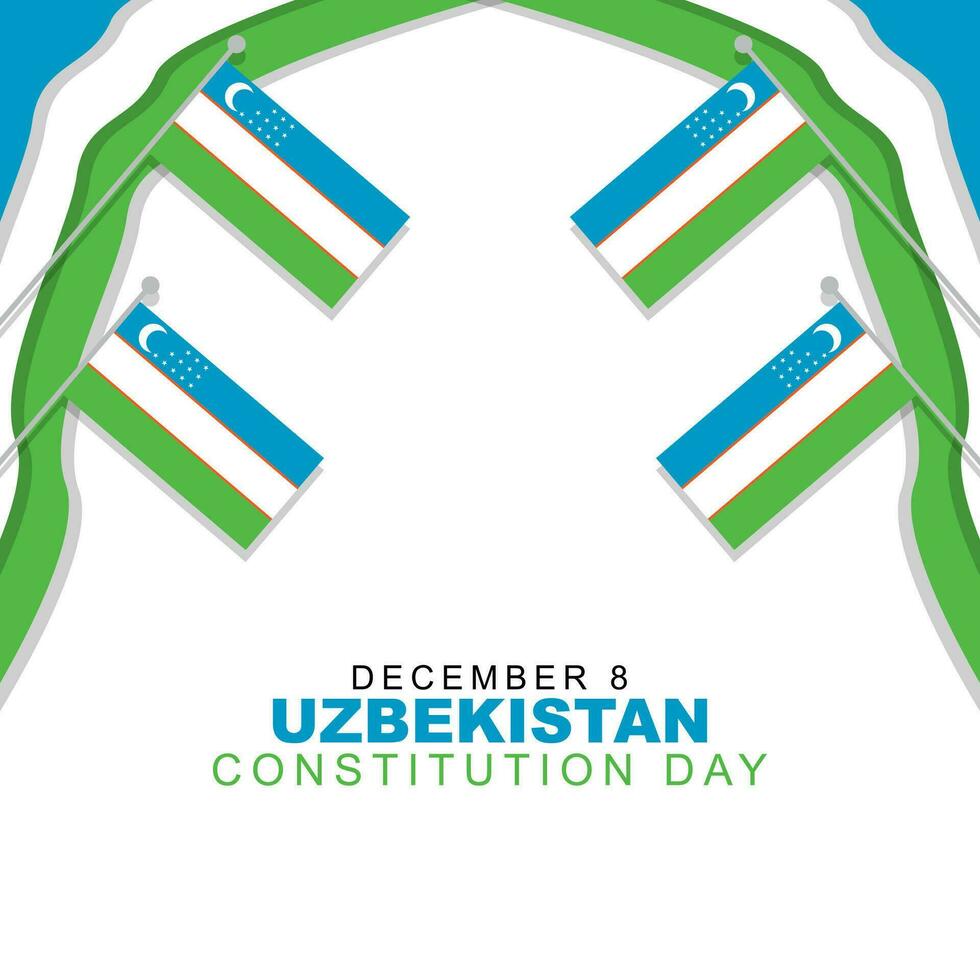 vettore illustrazione di Uzbekistan costituzione giorno celebre su dicembre 8. manifesto saluto carta con Uzbekistan bandiera