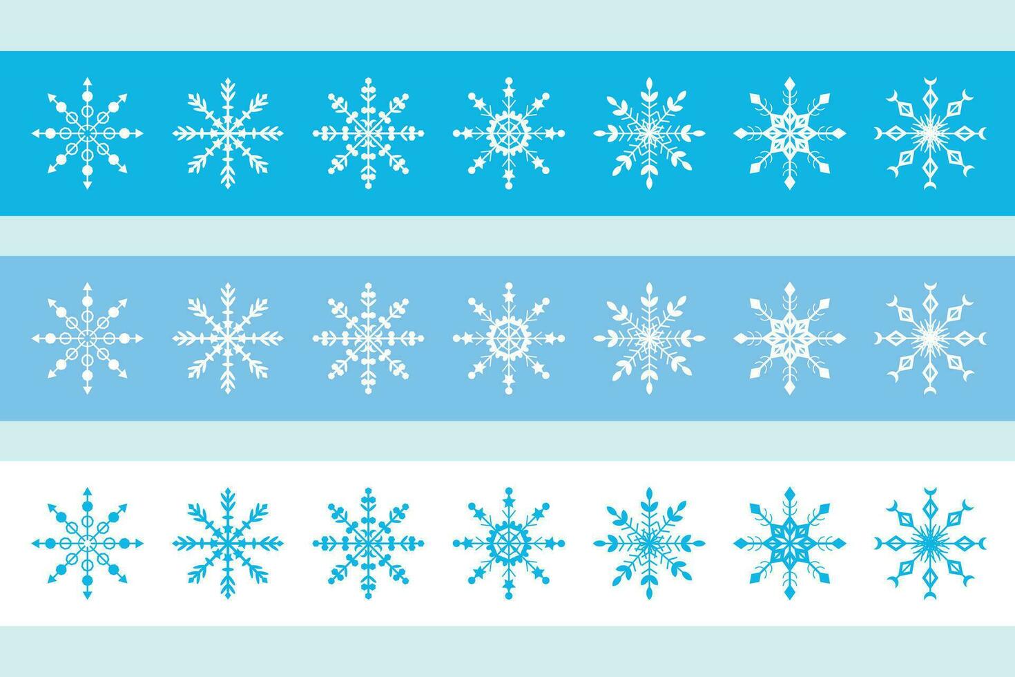 collezione di i fiocchi di neve su nastri. nuovo anno e Natale design. vettore