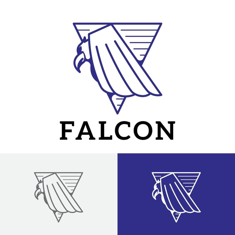 falco aquila falco predatore uccello triangolo logo simbolo vettore