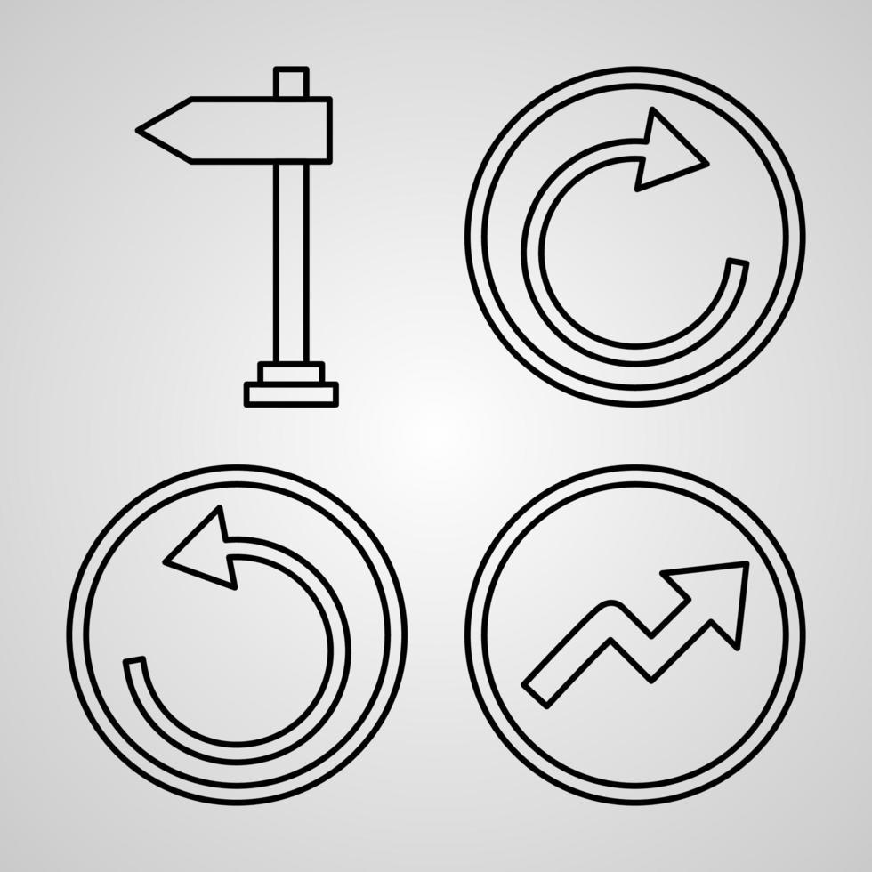 set di icone frecce illustrazione vettoriale isolato su sfondo bianco