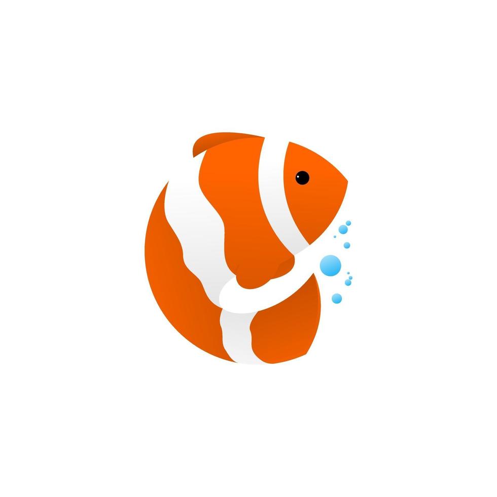 fantastica mascotte con logo vettoriale di pesce pagliaccio nemo