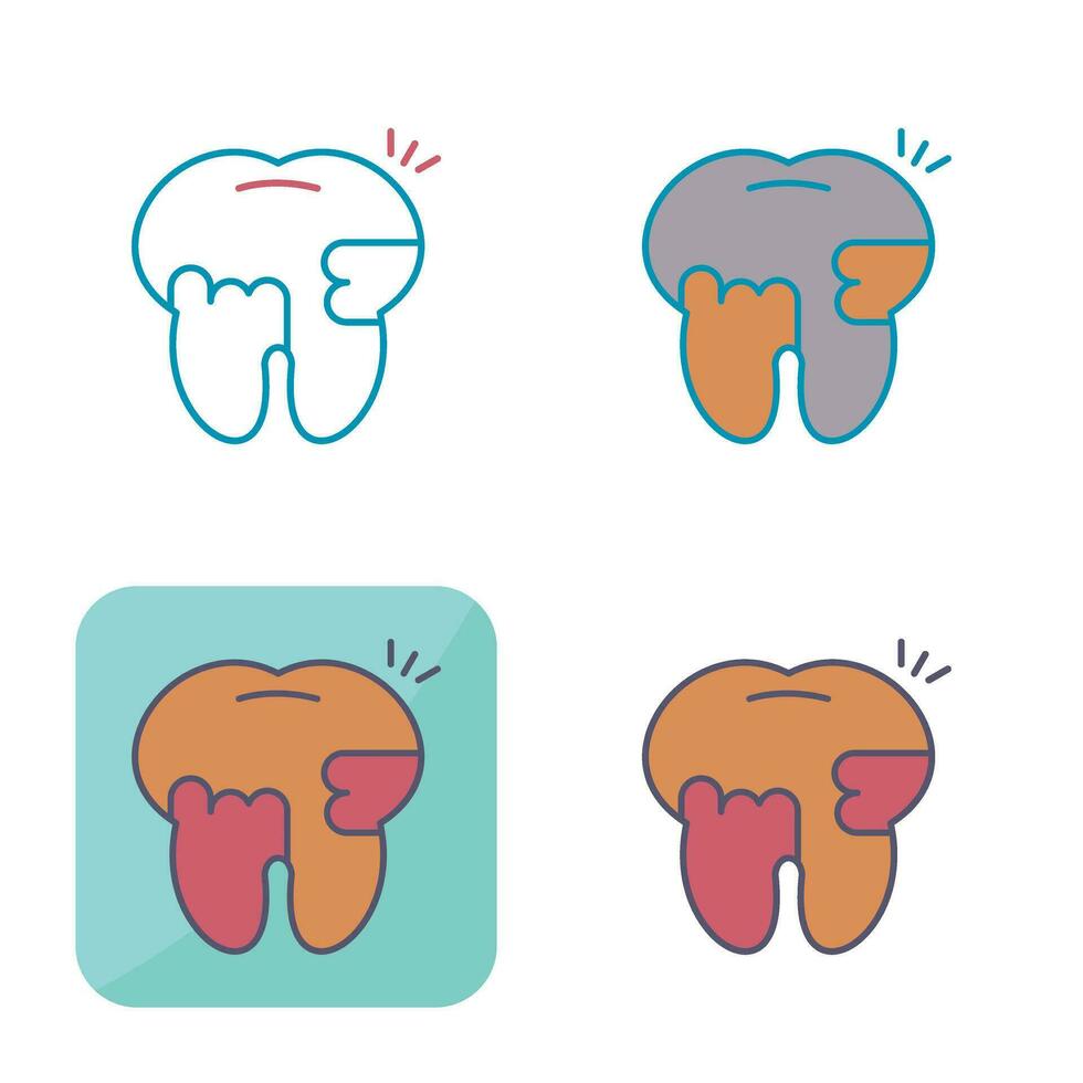 mal di denti e placca vettore icona