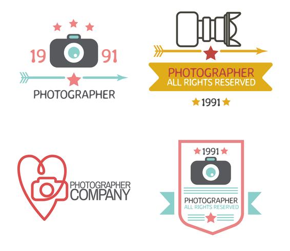 Fotografia badge ed etichette in stile vintage vettore