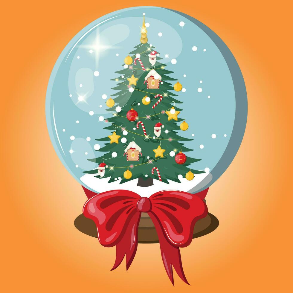 bellissimo Natale illustrazione con festivo neve globo vettore
