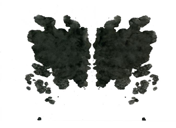 Inkblot di Rorschach prova sfondo astratto casuale vettore