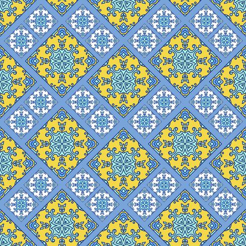 Piastrelle azulejo portoghesi. Patte senza cuciture splendide blu e bianche vettore