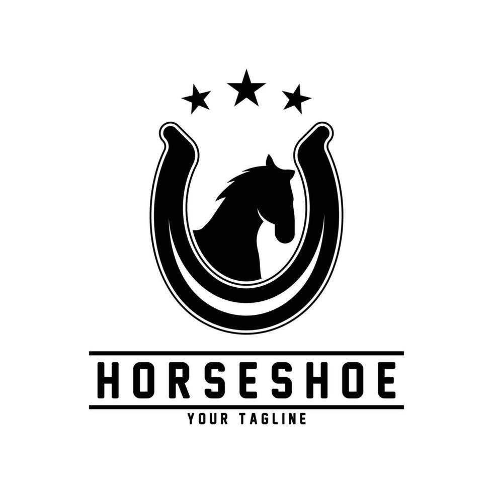 maniscalco ferro di cavallo stabile logo vettore illustrazione design