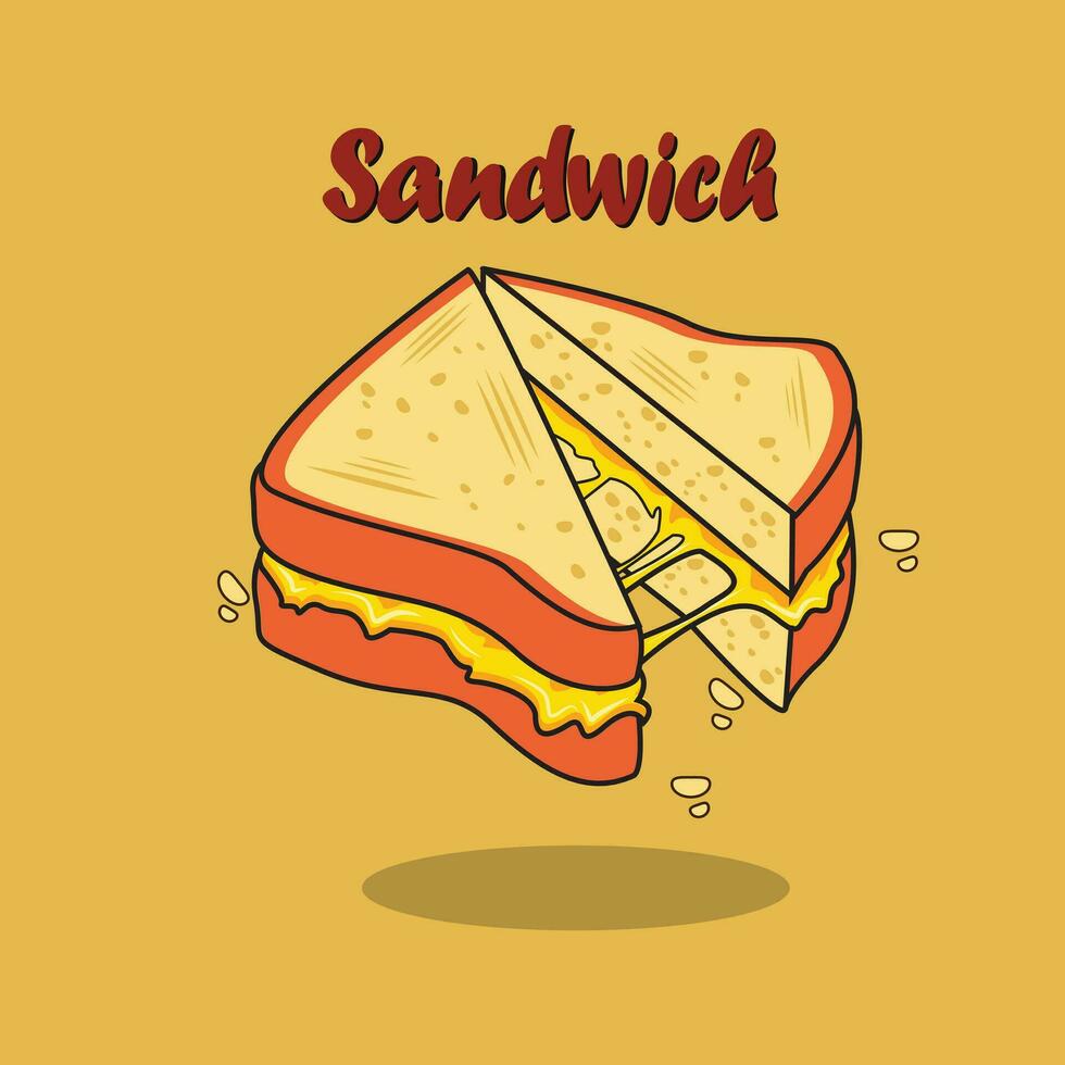 aglio formaggio Sandwich vettore illustrazione