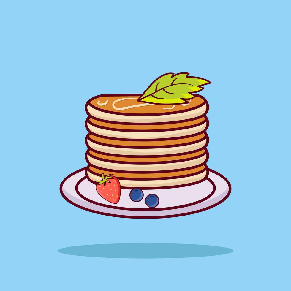 pancake vettore icona illustrazione. pancake icona concetto viola morbido isolato. piatto cartone animato stile adatto per ragnatela atterraggio pagina, striscione, volantino, etichetta, carta, sfondo
