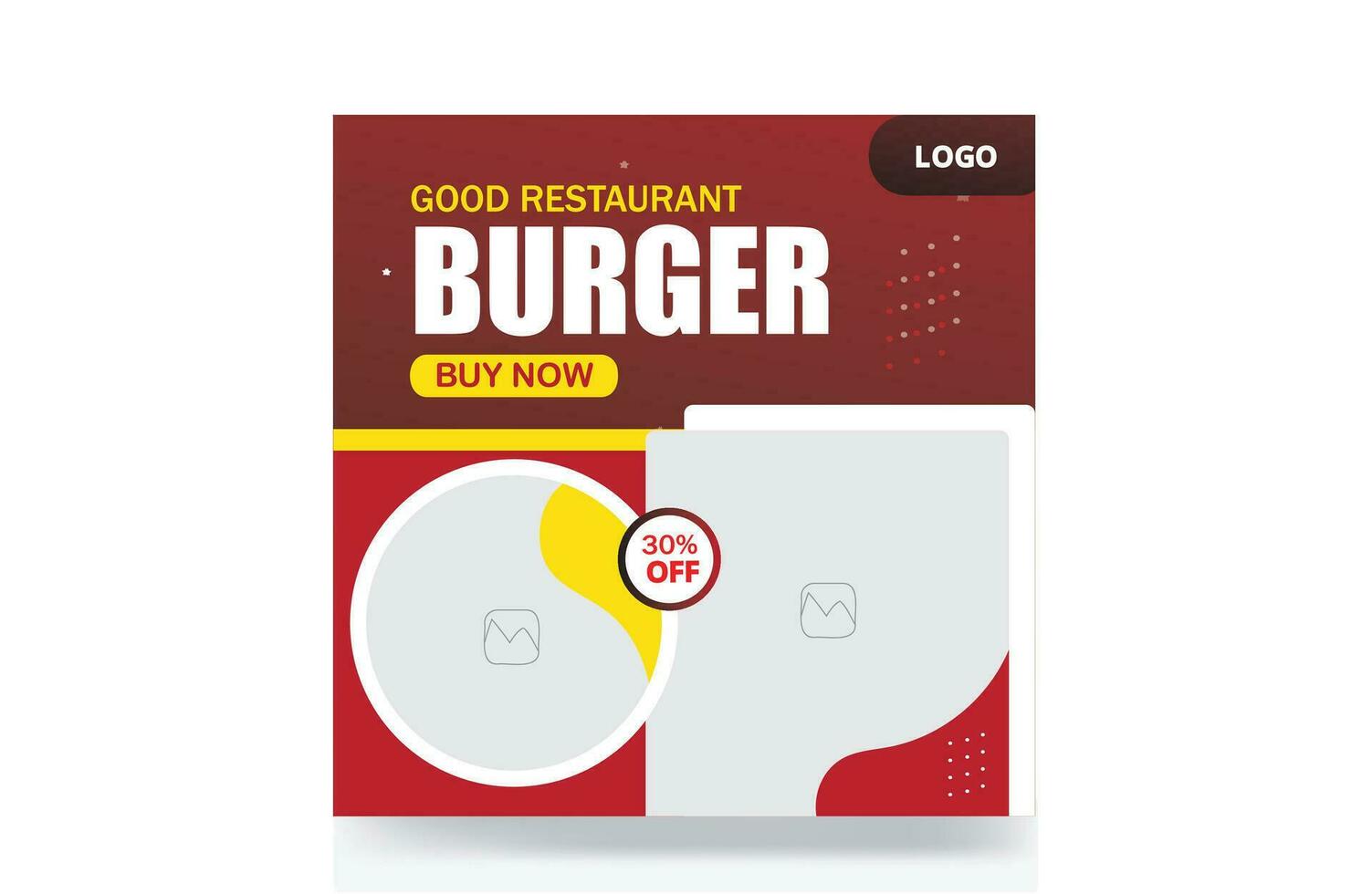 ristorante sconto cibo menù hamburger Pizza sociale media inviare bandiera modello vettore