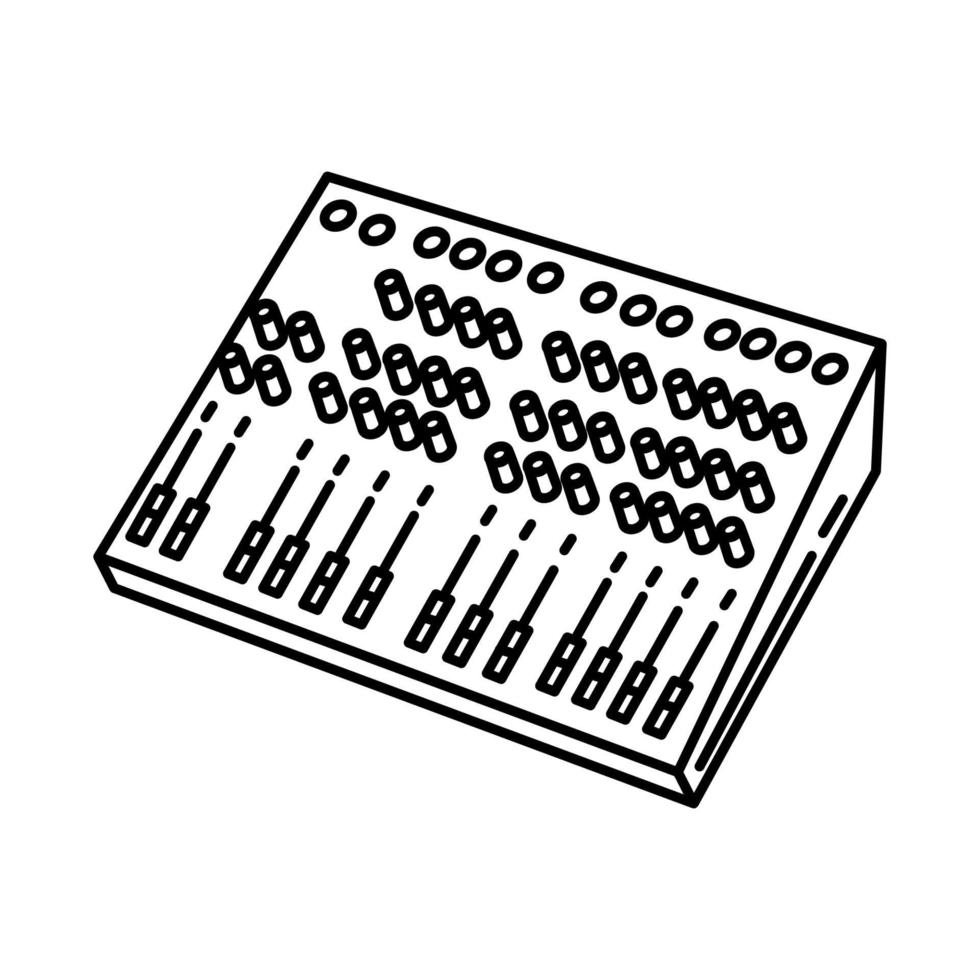 icona di console audio. scarabocchiare lo stile dell'icona disegnato a mano o contorno vettore