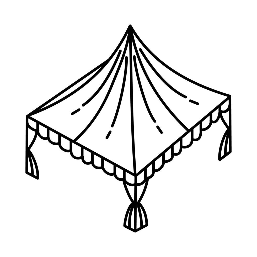 tenda per il vettore dell'icona del partito. scarabocchio disegnato a mano