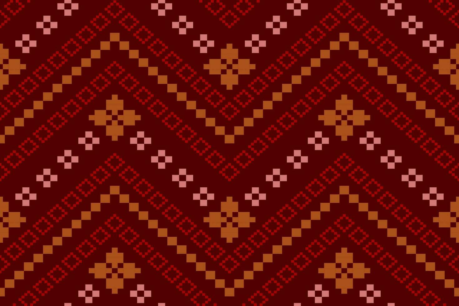 rosso tradizionale etnico modello paisley fiore ikat sfondo astratto azteco africano indonesiano indiano senza soluzione di continuità modello per tessuto Stampa stoffa vestito tappeto le tende e sarong vettore