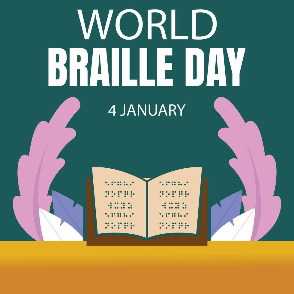 illustrazione vettore grafico di un Aperto libro con braille alfabeto lati, Perfetto per internazionale giorno, mondo braille giorno, celebrare, saluto carta, eccetera.