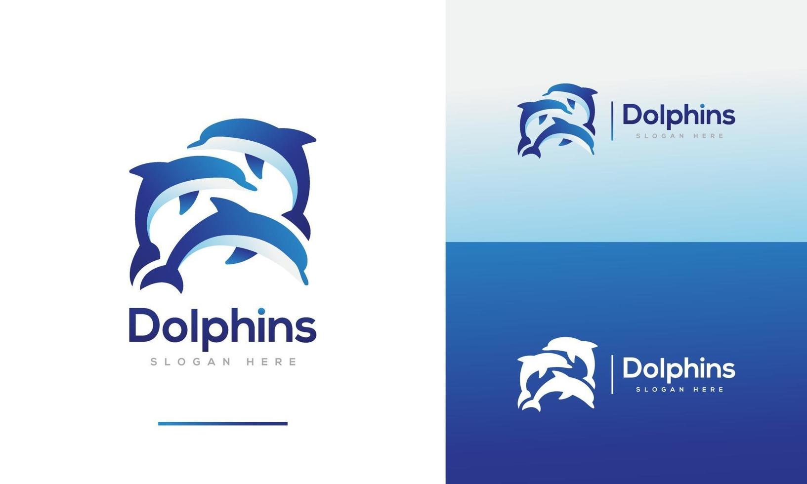 modello di icona di vettore di progettazione del logo del delfino