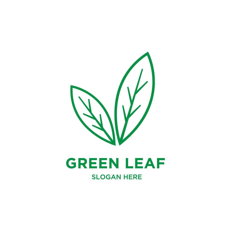 verde foglia logo design modello vettore
