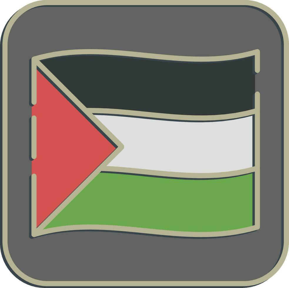 icona Palestina bandiera. Palestina elementi. icone nel sbalzato stile. bene per stampe, manifesti, logo, infografica, eccetera. vettore