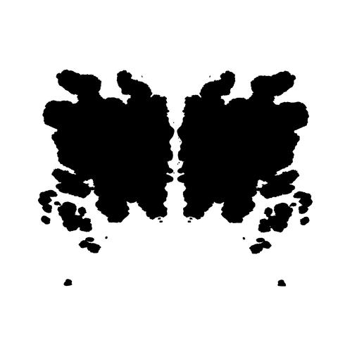 Test inkblot di Rorschach, sfondo astratto casuale vettore