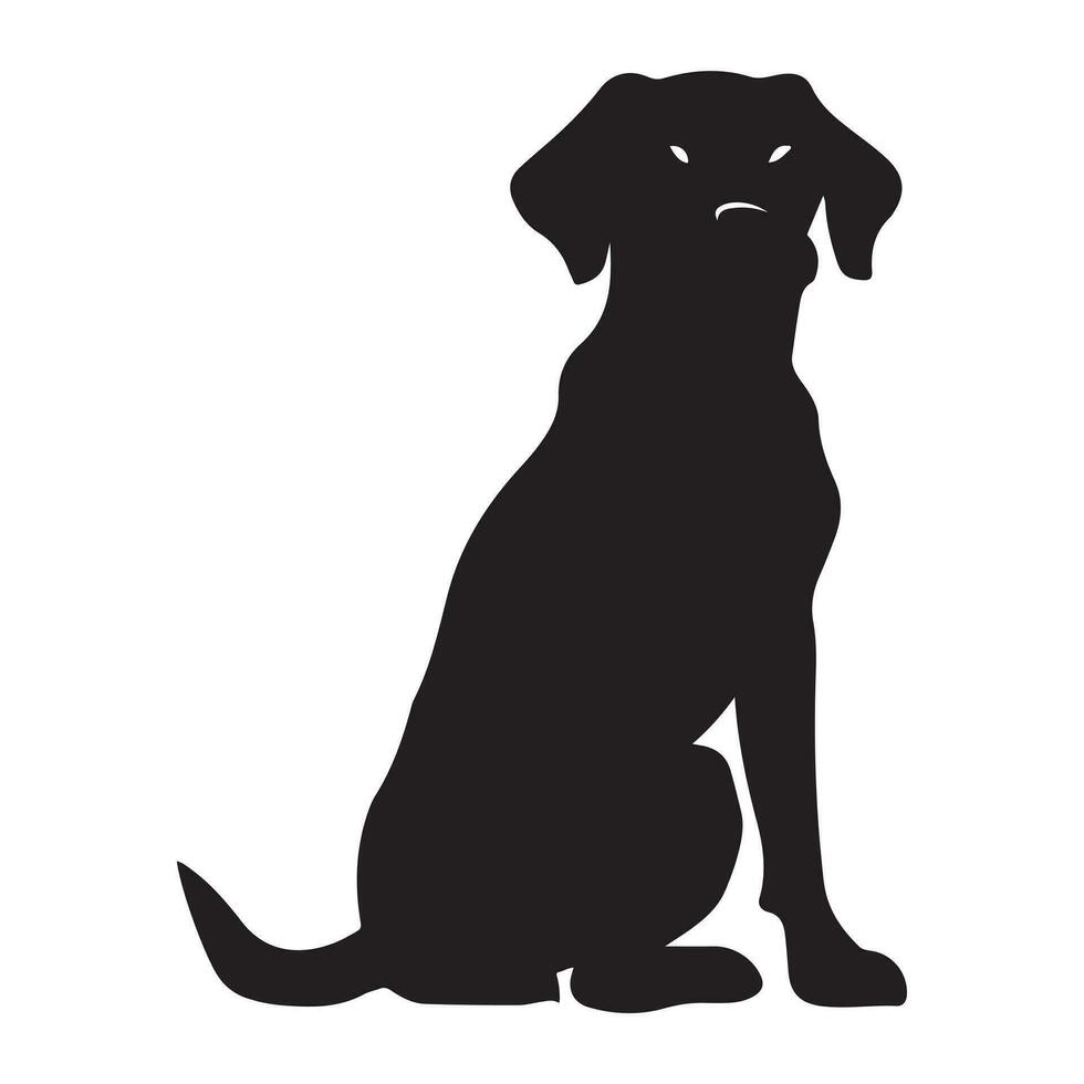 un' maggie cane nero silhouette vettore