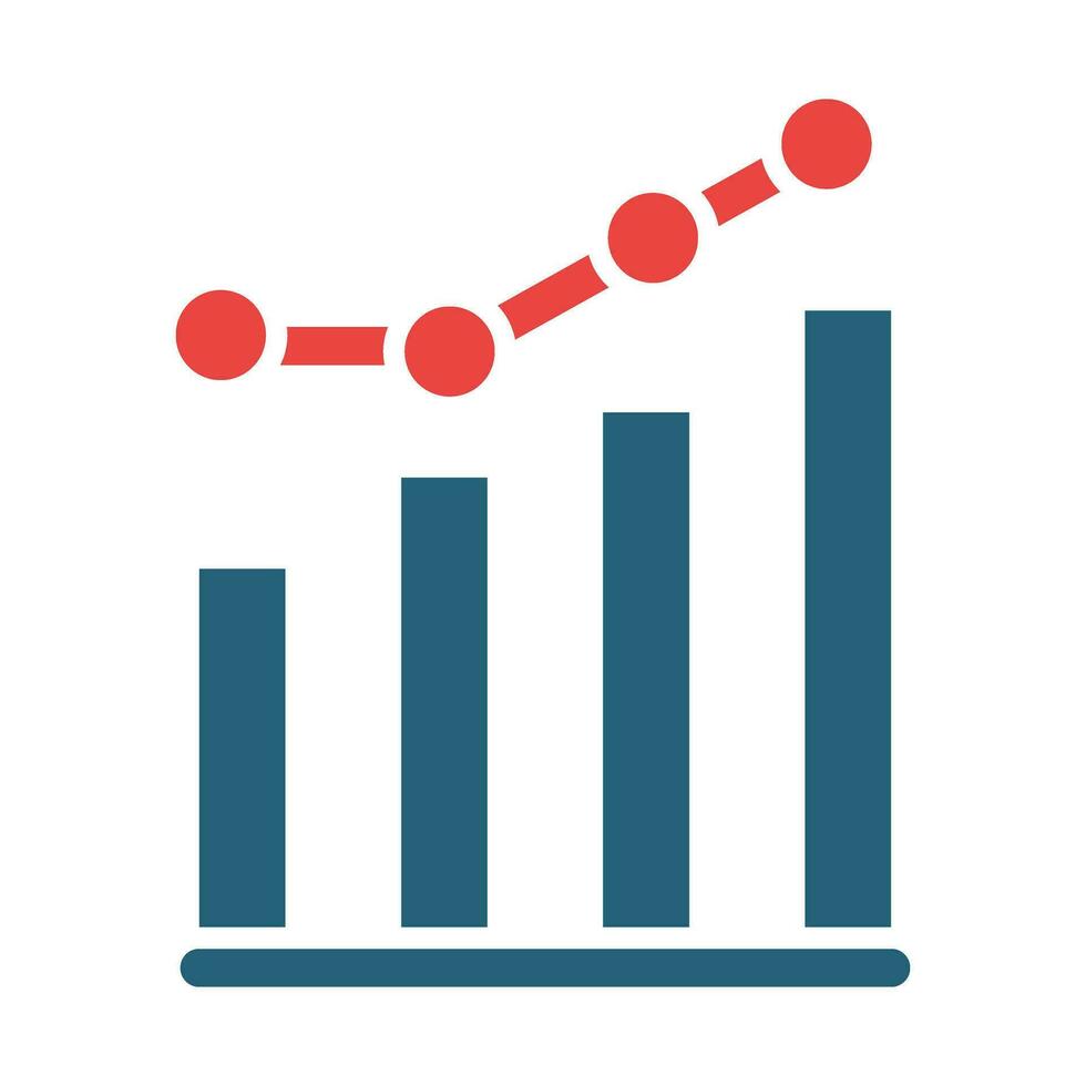 bar grafico vettore glifo Due colore icona per personale e commerciale uso.