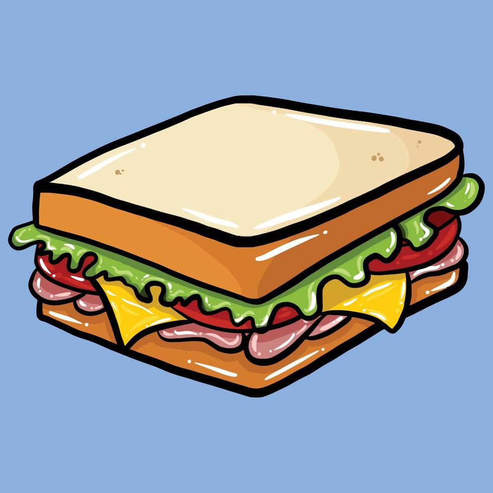 illustrazione vettoriale di cartone animato panino di pane
