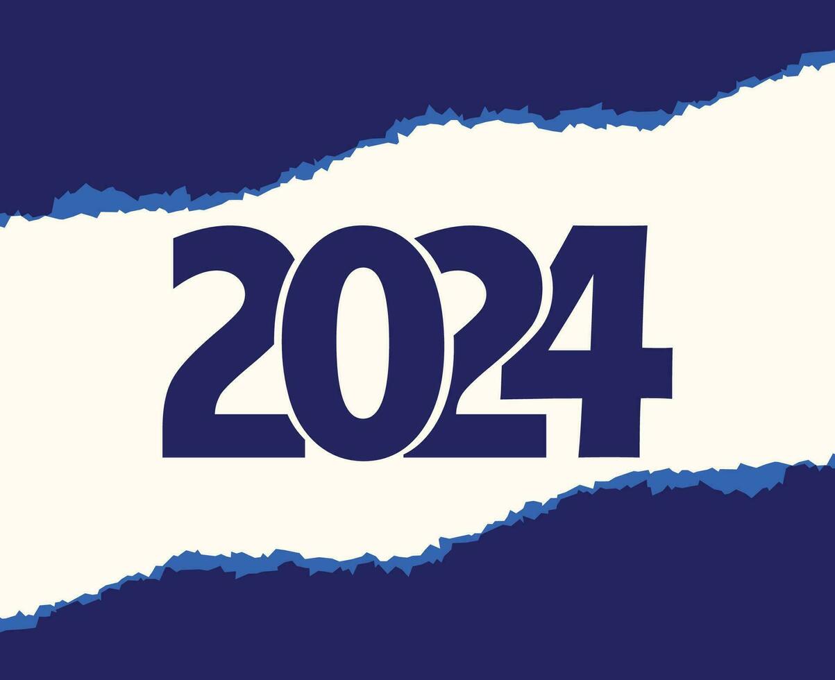 contento nuovo anno 2024 vacanza astratto blu grafico design vettore logo simbolo illustrazione