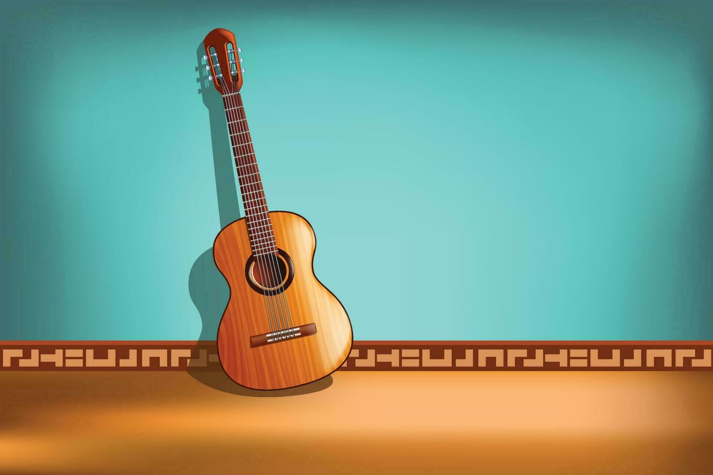 classico chitarra a parete vettore