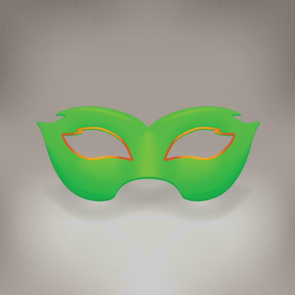 carnevale verde maschera vettore