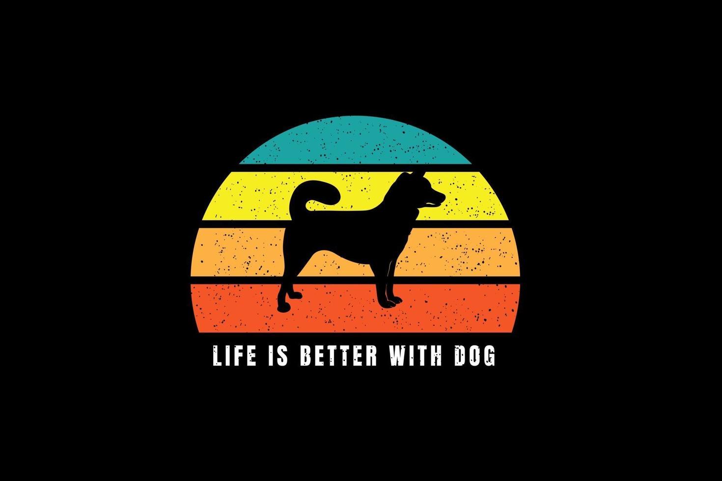 la vita è migliore con il cane, tipografia mockup t-shirt vettore