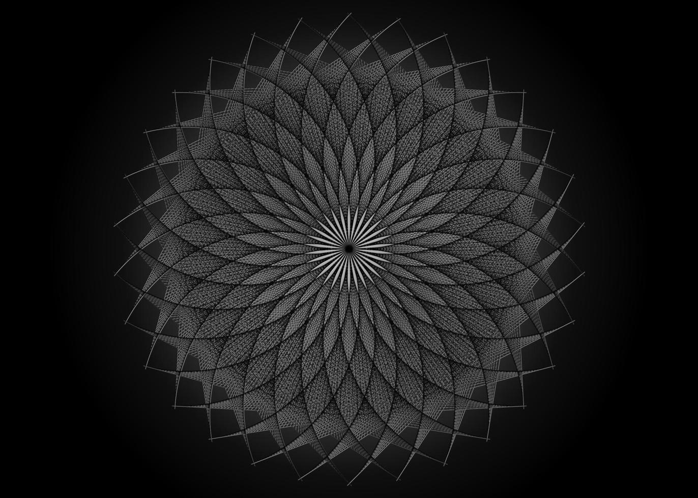 mandala del fiore di arte della stringa, seme della geometria sacra del simbolo della vita. logo vettore