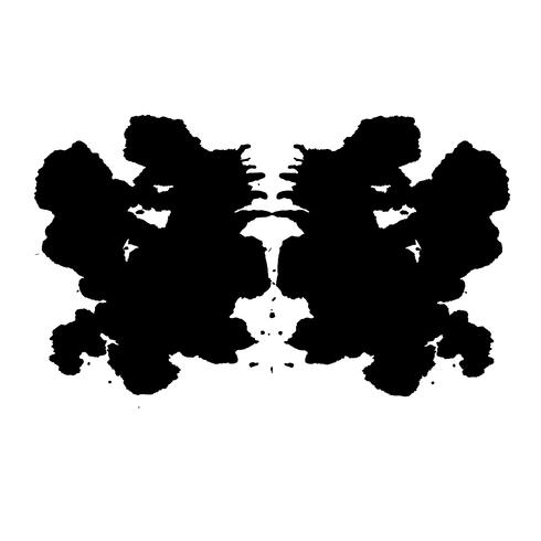 Inkblot di Rorschach prova sfondo astratto casuale vettore