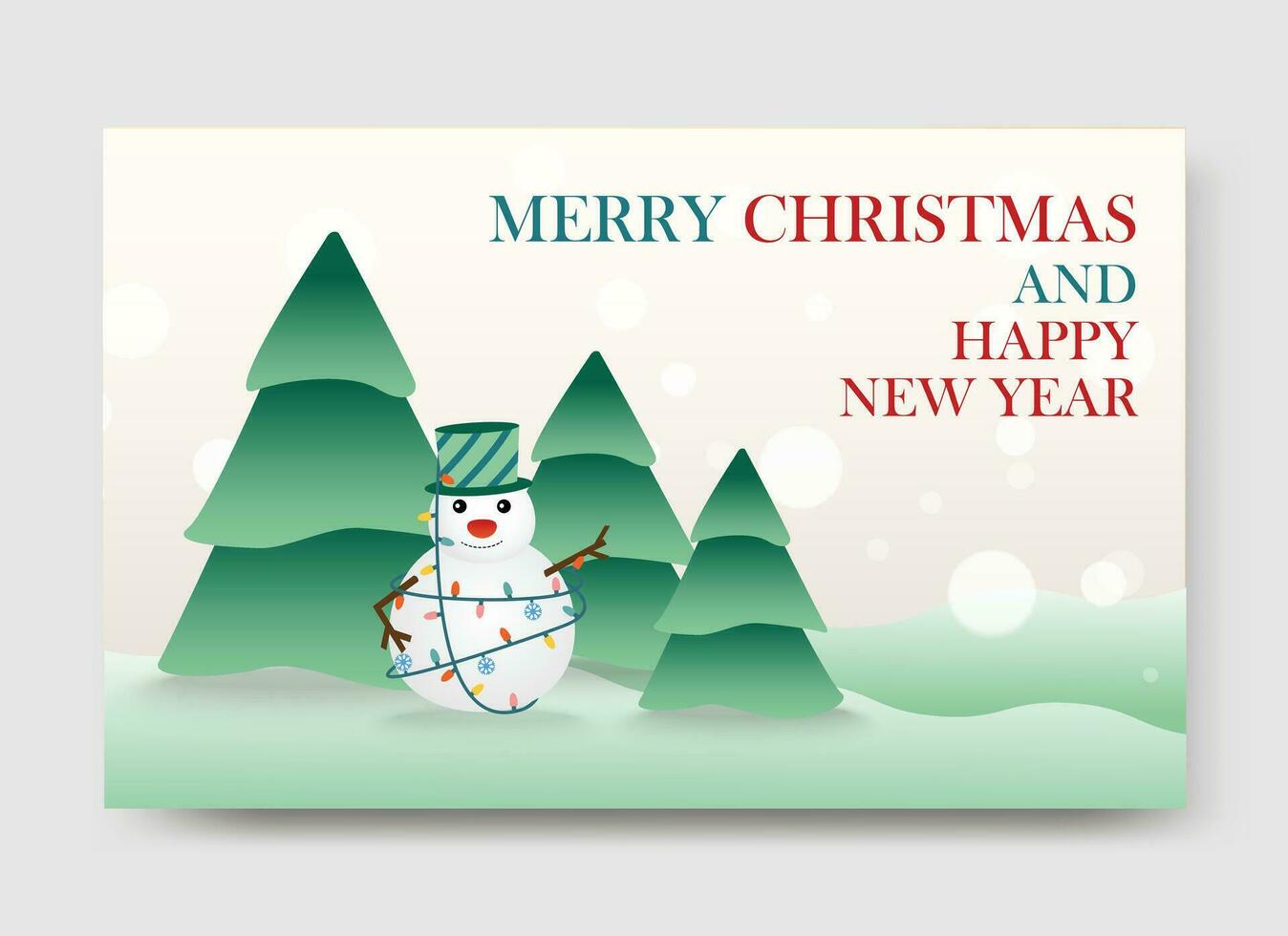 illustrazione di Natale alberi e pupazzo di neve su un' pendenza sfondo. Perfetto per il Natale stagione, manifesto, e invito carta. vettore