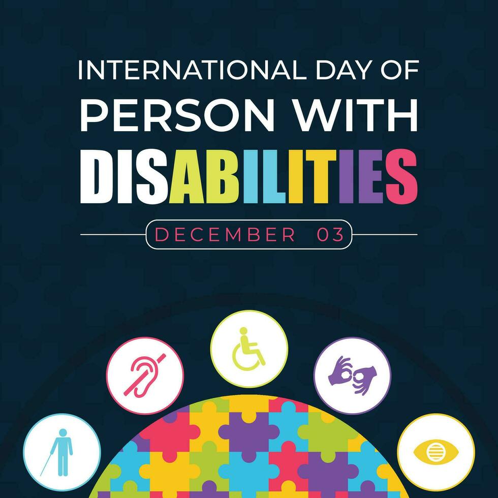 internazionale giorno di persone con disabilità idpd è celebre ogni anno su 3 dicembre. per aumentare consapevolezza di il situazione di Disabilitato persone nel tutti aspetti di vita. sociale media inviare vettore