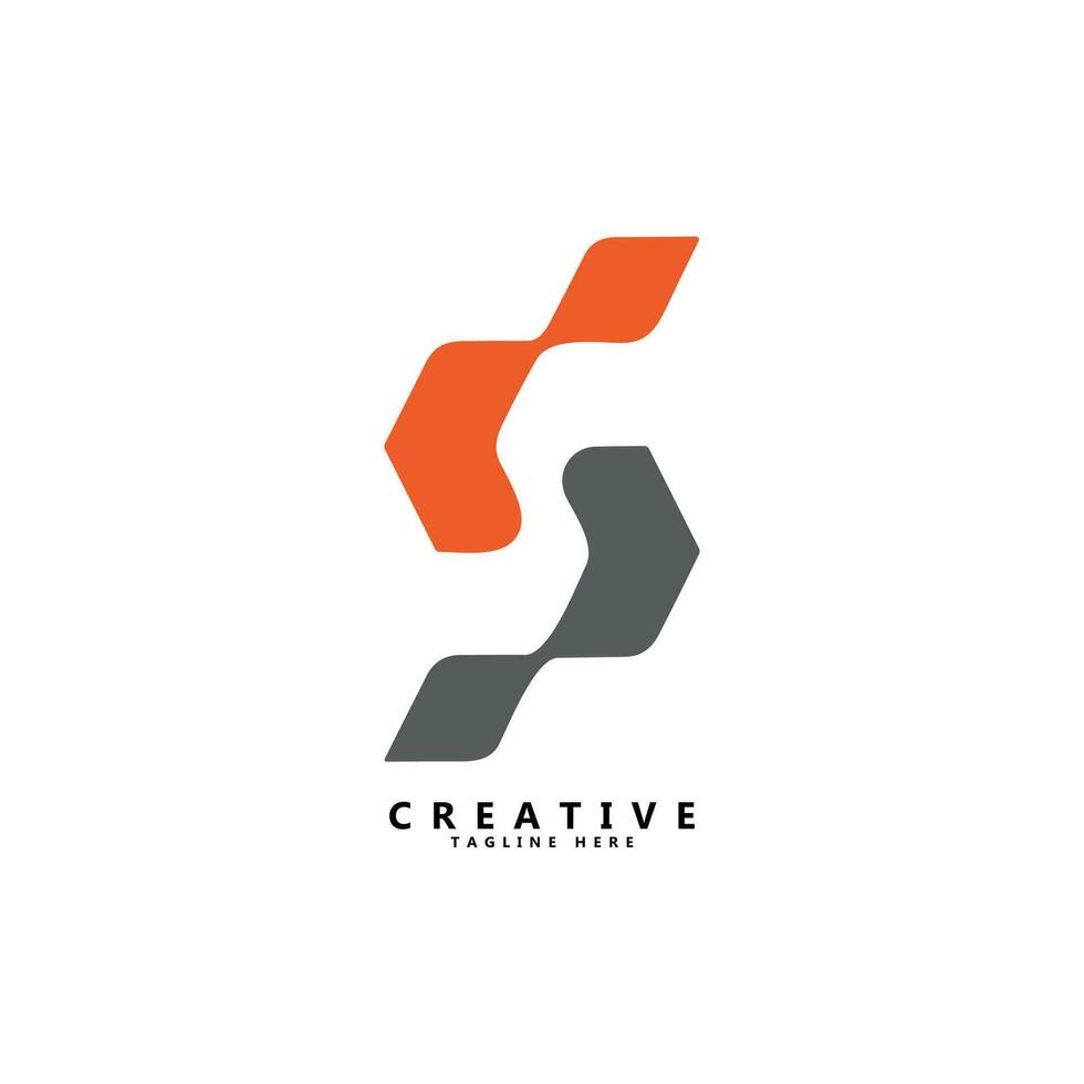 S lettera Tech logo design vettore