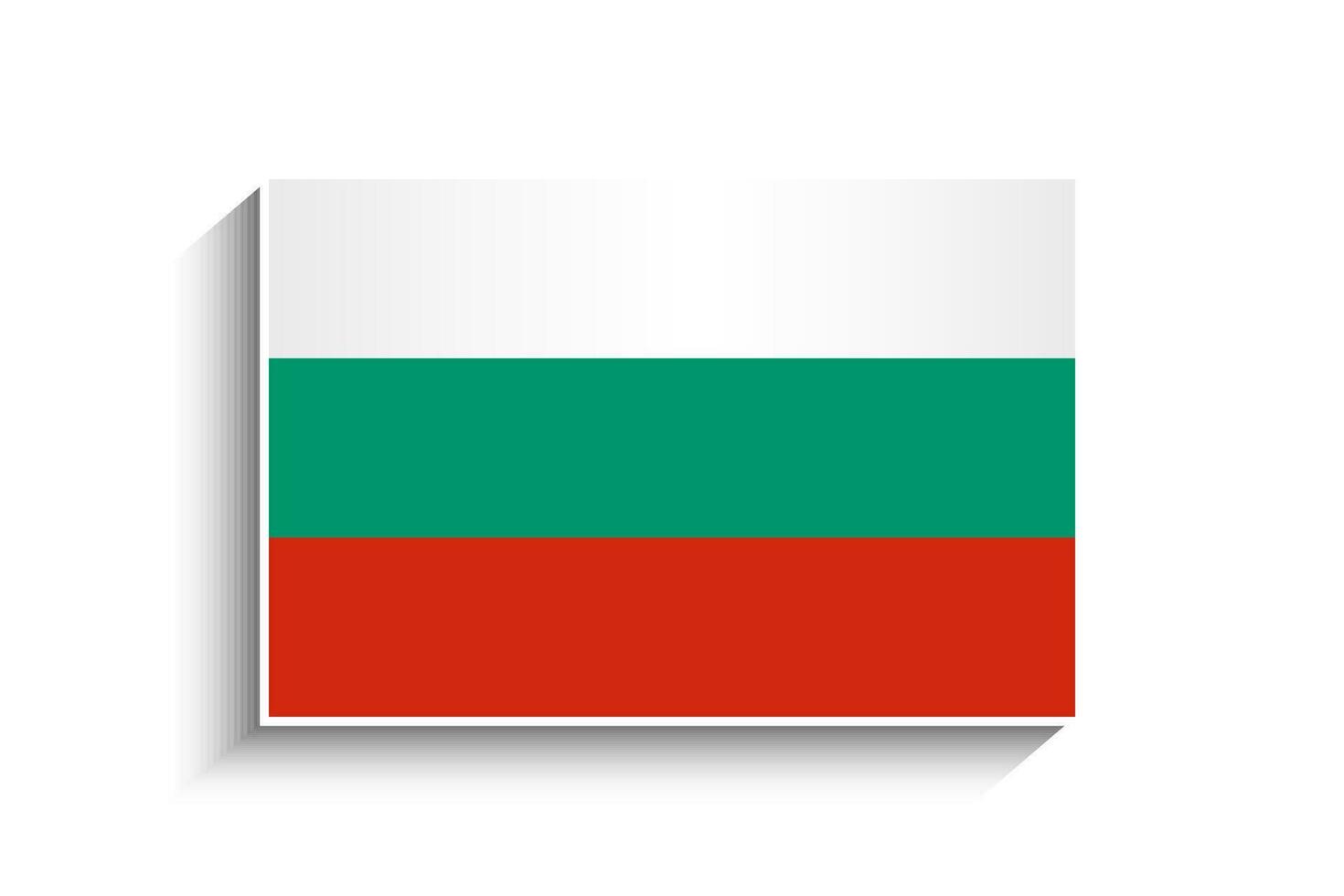 piatto rettangolo Bulgaria bandiera icona vettore