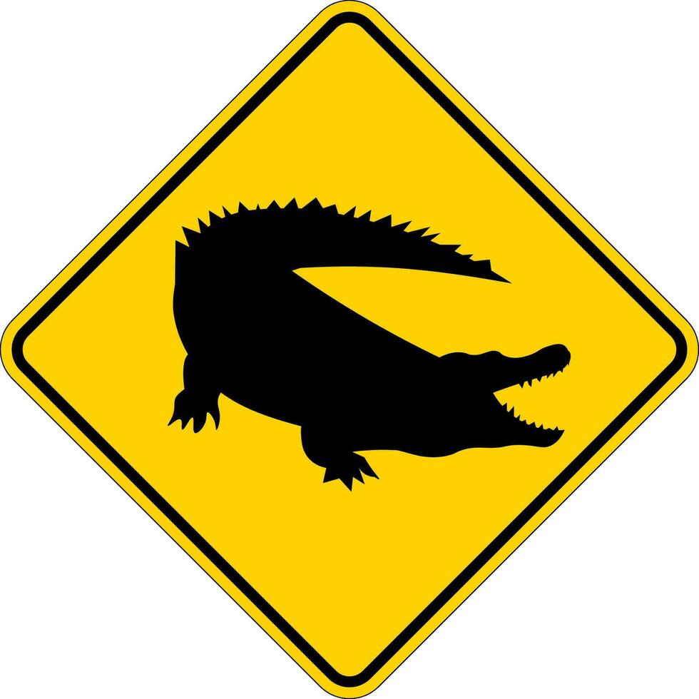 alligatore cartello, alligatore la zona cartello vettore