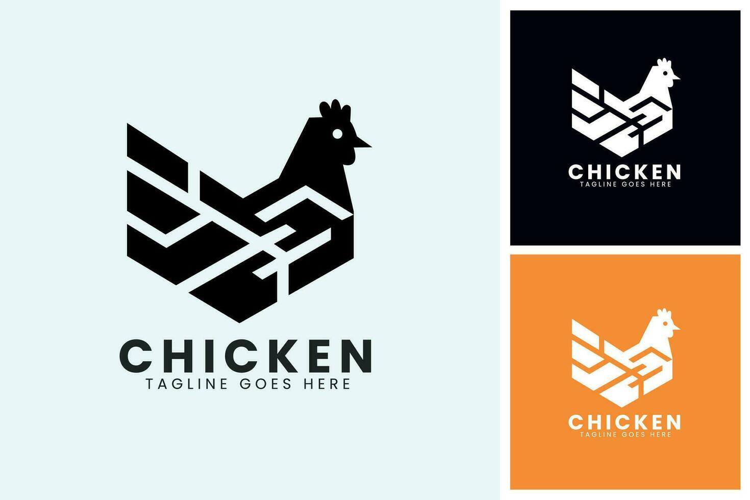 pollo agricoltura logo design modello vettore