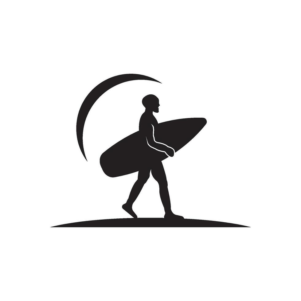 fare surf logo icona design vettore illustrazione.