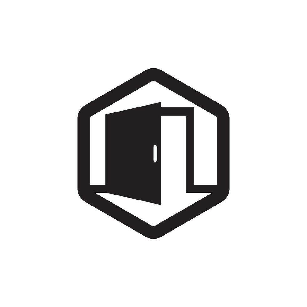 impostato di porta logo modello vettore icona illustrazione design