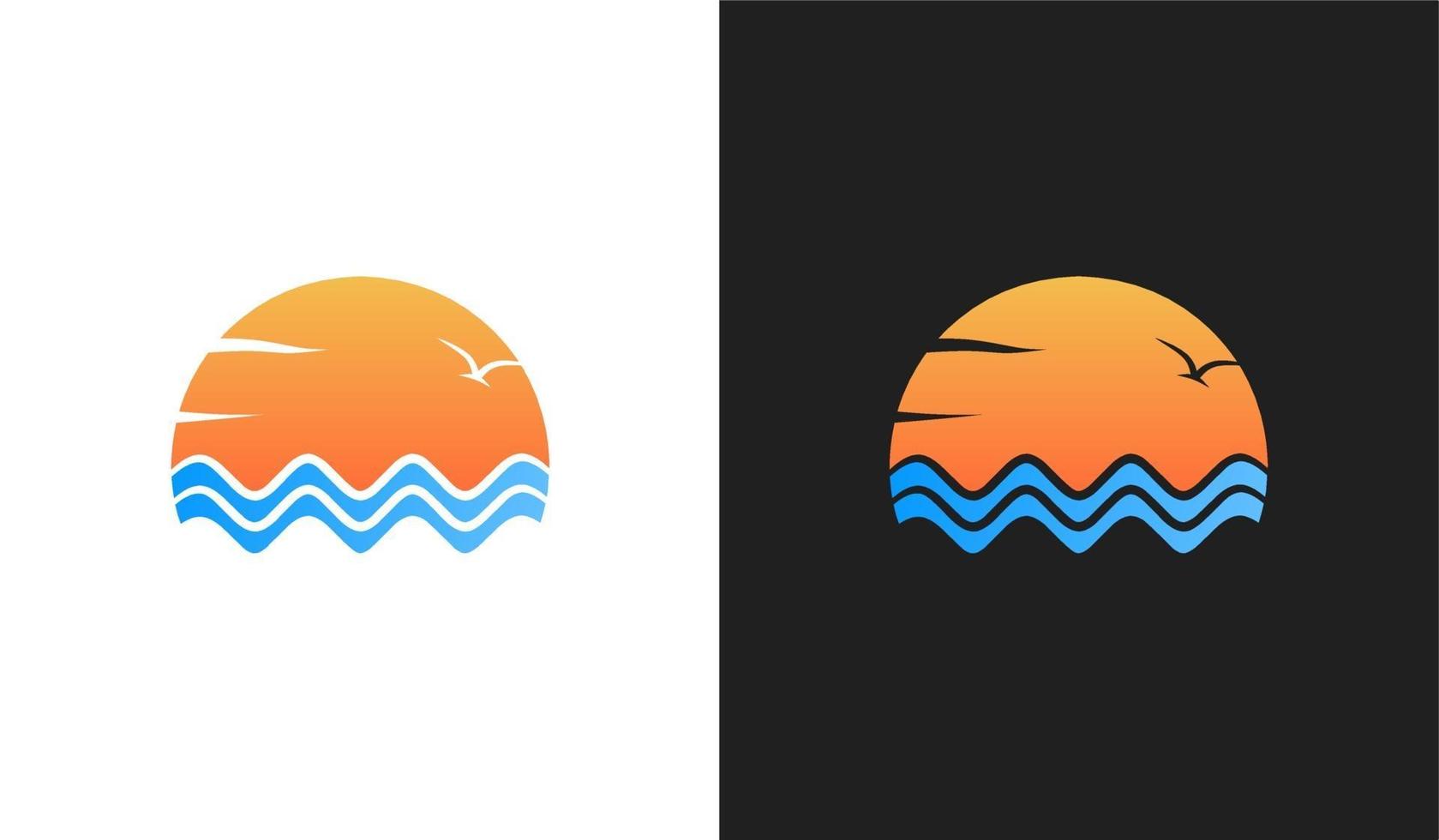 vettore di elemento di design logo tramonto