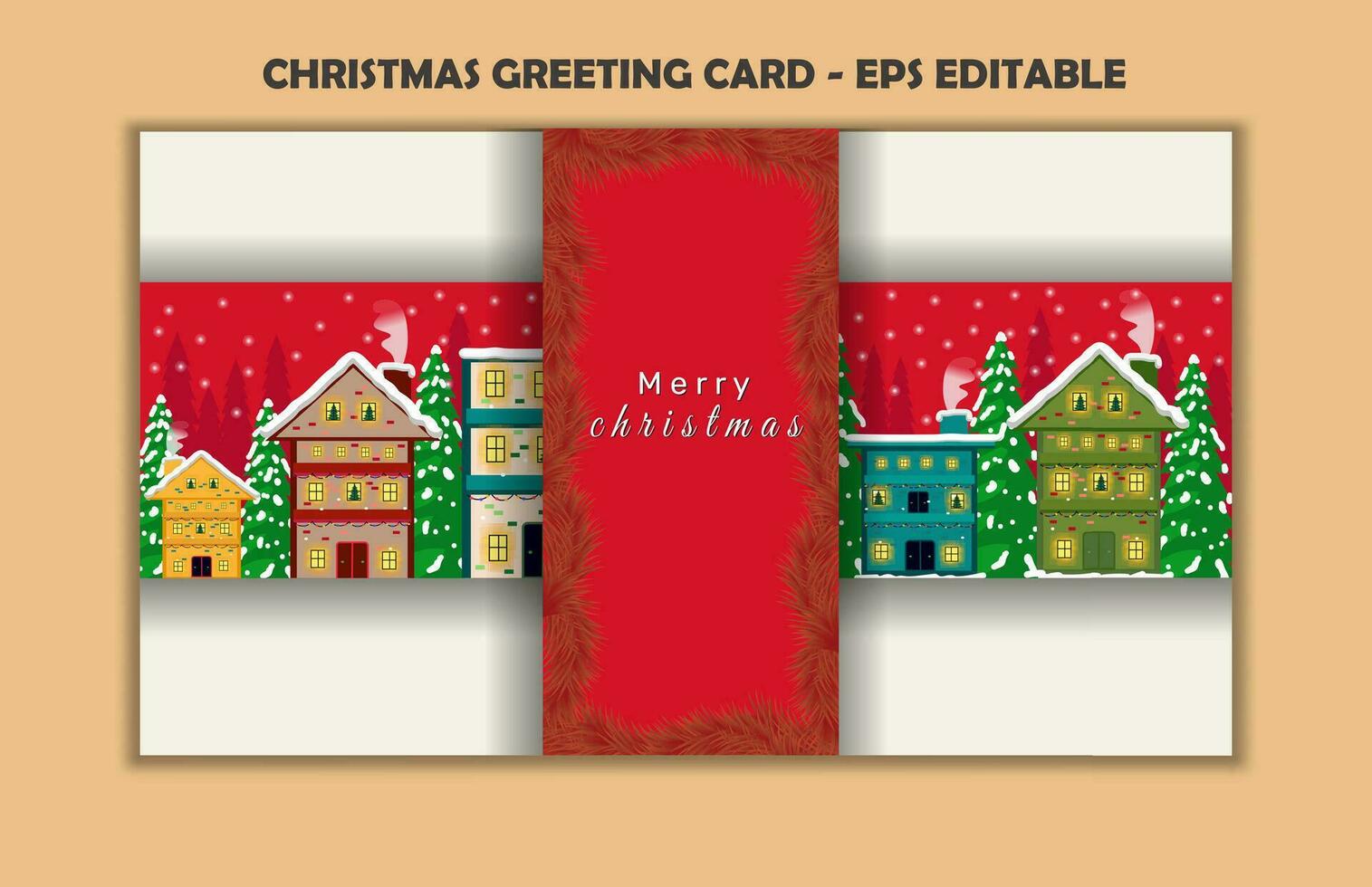 pendenza attività commerciale Natale carte modello, saluto carta Natale modello, Natale e nuovo anno pendenza carta modificabile illustrazione vettore